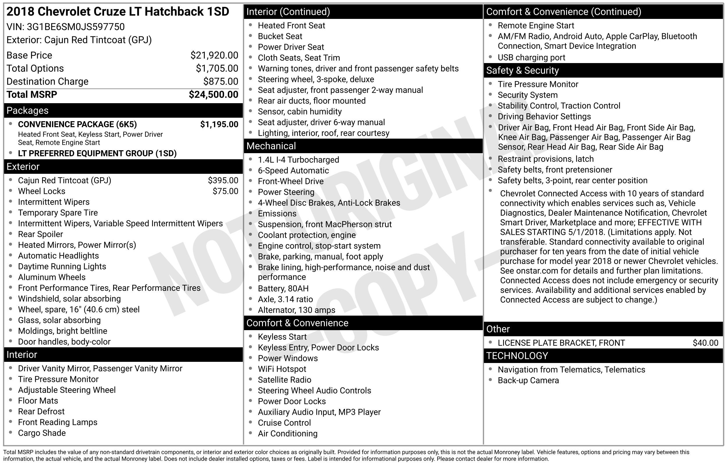 2018 Chevrolet Cruze LT
