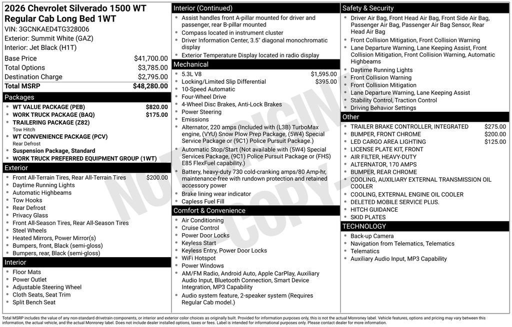 2026 Chevrolet Silverado 1500 WT