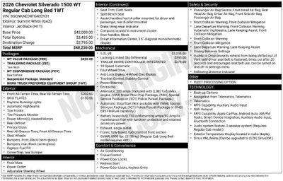 2026 Chevrolet Silverado 1500 WT