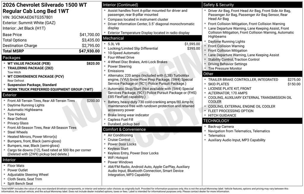 2026 Chevrolet Silverado 1500 WT