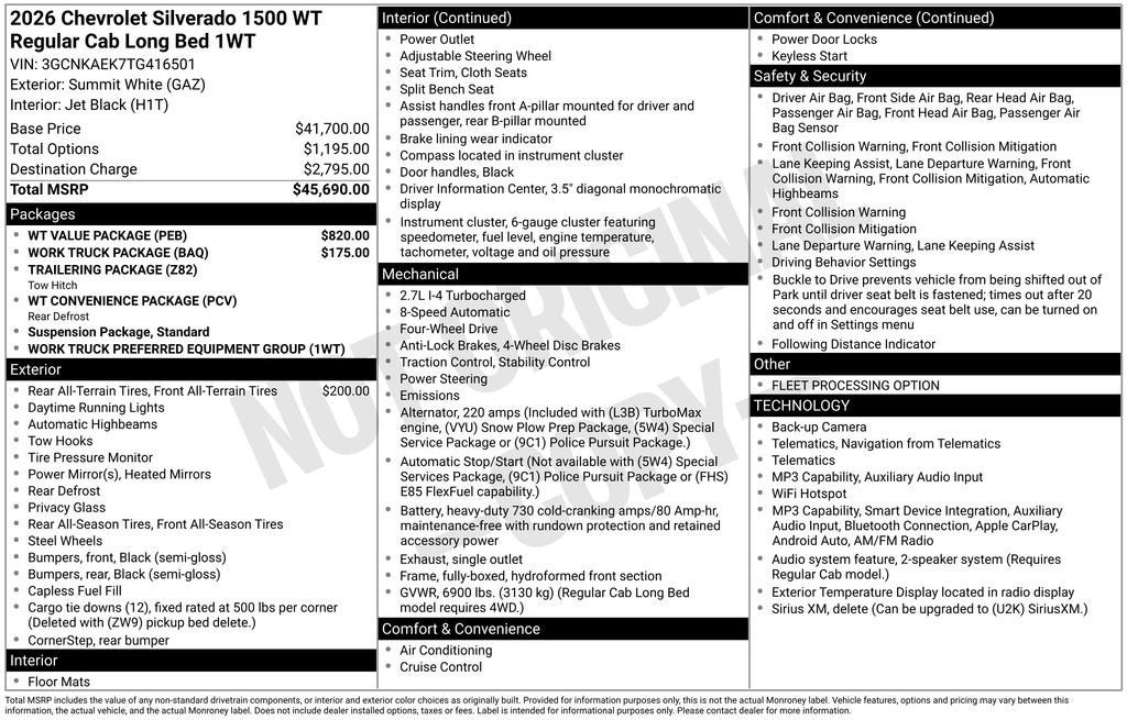 2026 Chevrolet Silverado 1500 WT