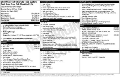 2023 Chevrolet Silverado 1500 Custom Trail Boss