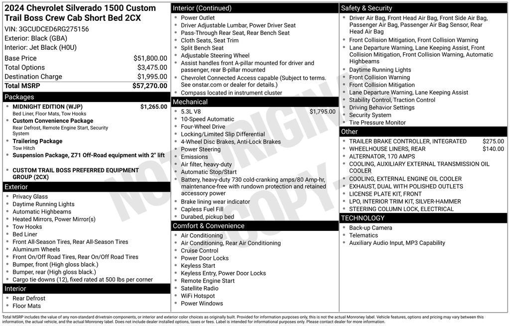 2024 Chevrolet Silverado 1500 Custom Trail Boss