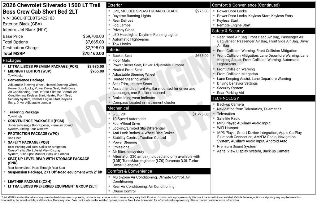 2026 Chevrolet Silverado 1500 LT Trail Boss