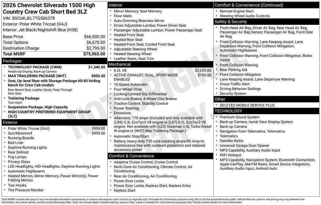 2026 Chevrolet Silverado 1500 High Country