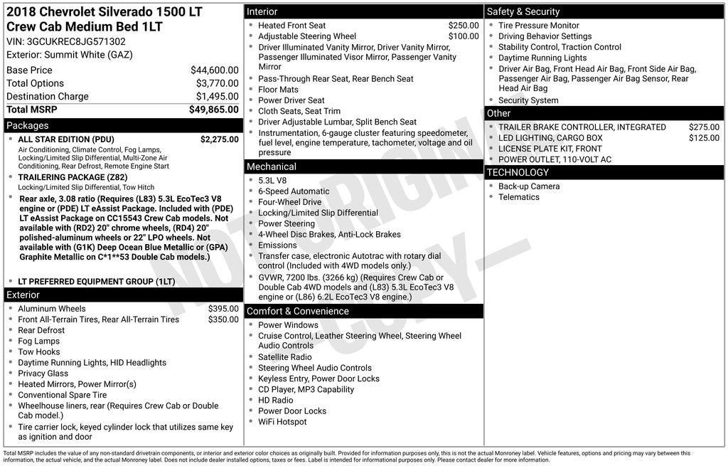2018 Chevrolet Silverado 1500 LT