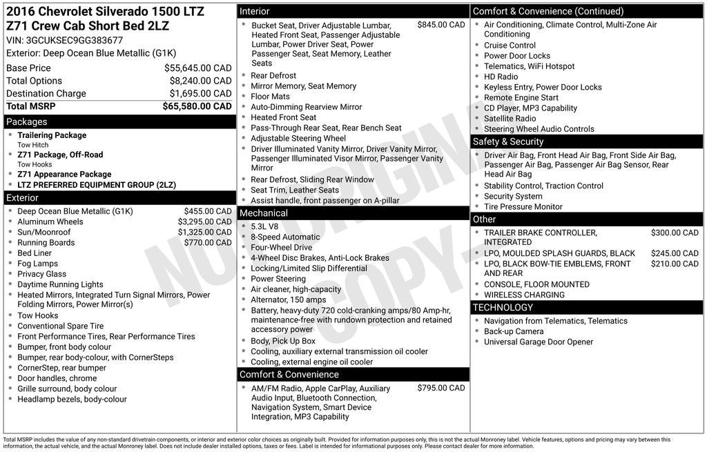 2016 Chevrolet Silverado 1500 LTZ