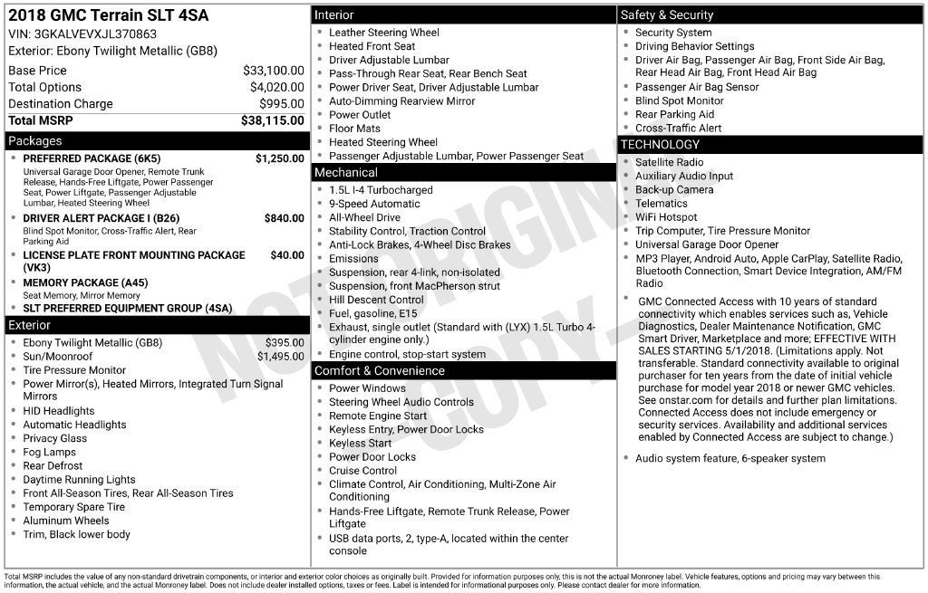 2018 GMC Terrain SLT