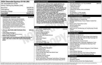 2026 Chevrolet Equinox EV RS