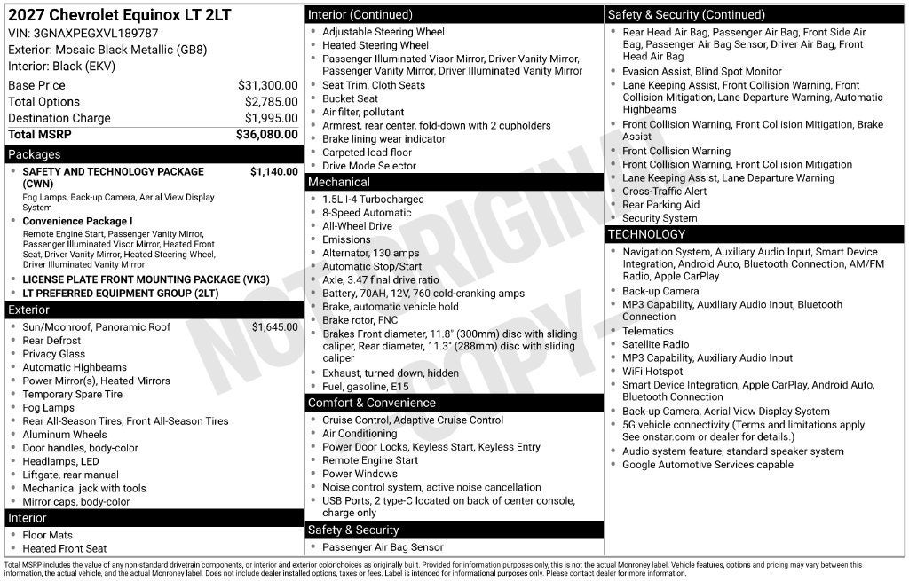 2027 Chevrolet Equinox LT