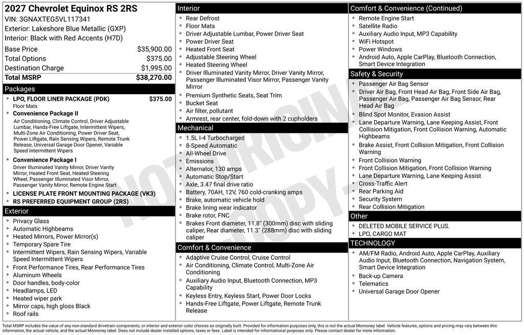 2027 Chevrolet Equinox AWD RS