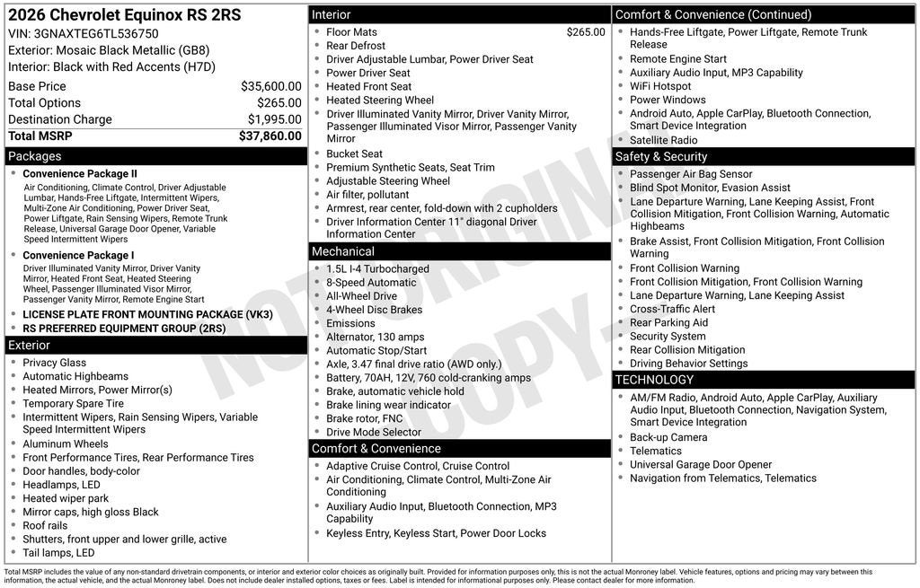 2026 Chevrolet Equinox RS