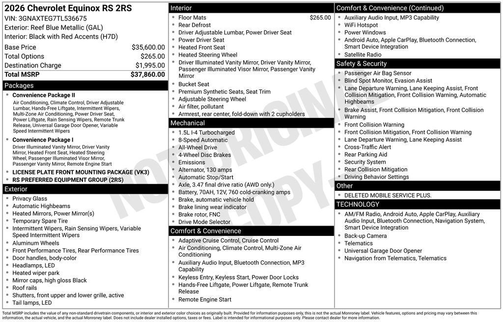 2026 Chevrolet Equinox RS