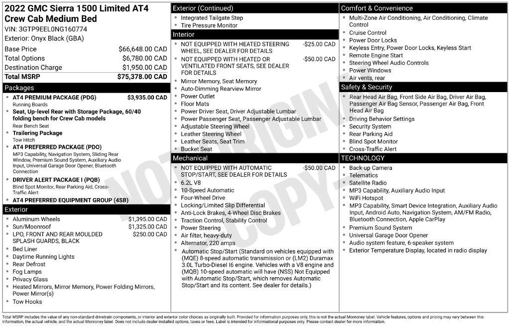 2022 GMC Sierra 1500 Limited AT4