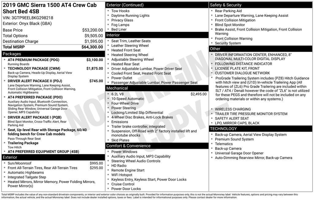 2019 GMC Sierra 1500 AT4