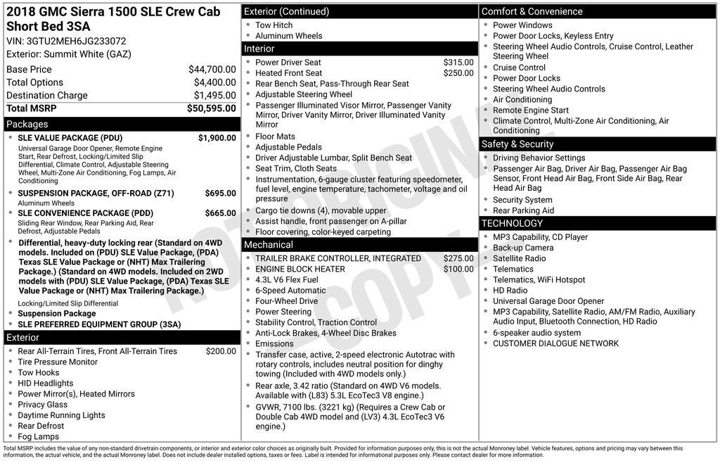 2018 GMC Sierra 1500 SLE