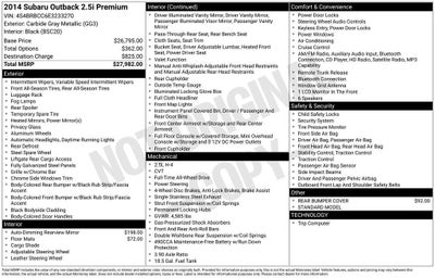 2014 Subaru Outback 2.5i Premium