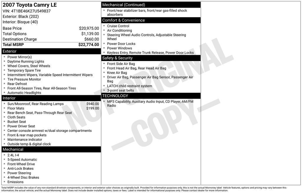 2007 Toyota Camry CE