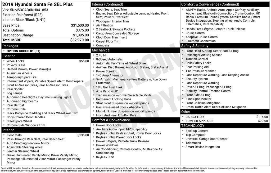 2019 Hyundai Santa Fe SEL Plus