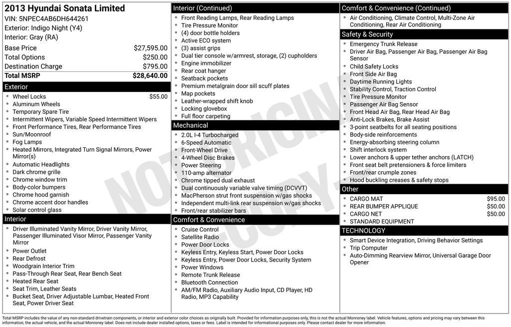 2013 Hyundai Sonata Limited 2.0T