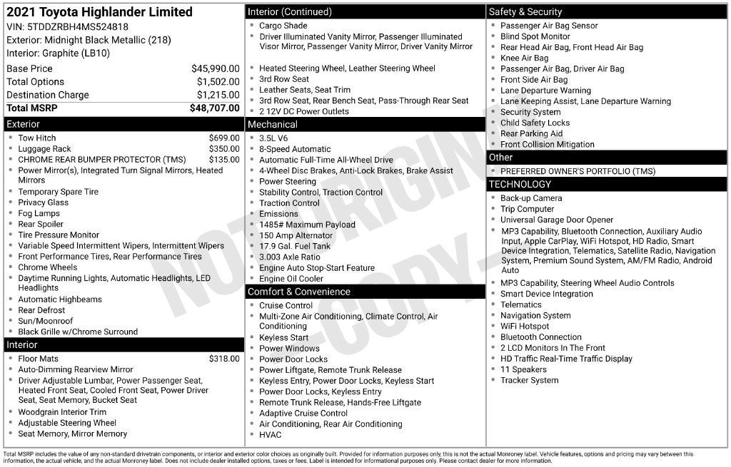 2021 Toyota Highlander Limited