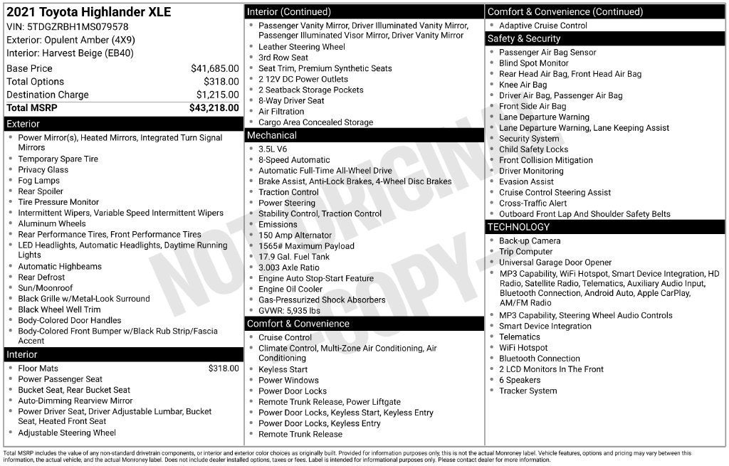 2021 Toyota Highlander XLE