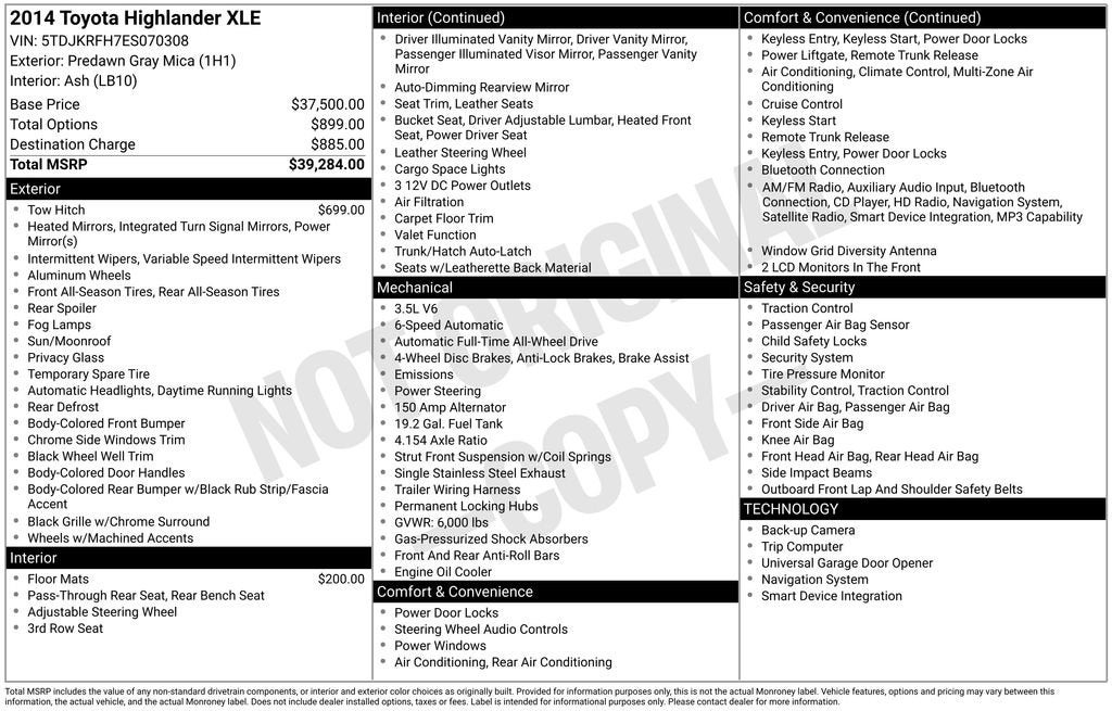 2014 Toyota Highlander XLE V6