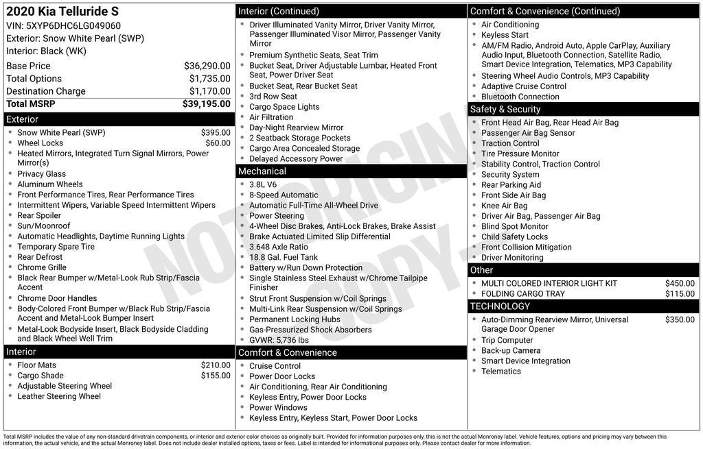 2020 Kia Telluride S