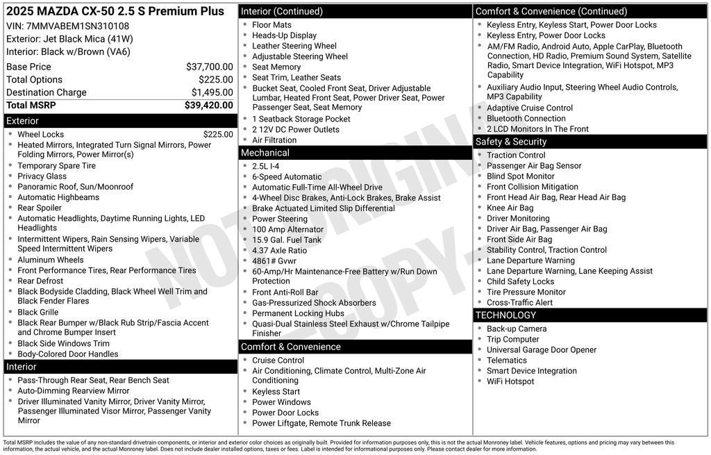 2025 Mazda Mazda CX-50 2.5 S Premium Plus Package