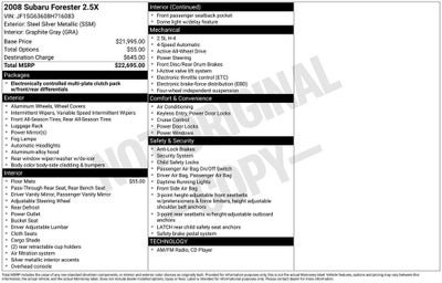 2008 Subaru Forester 2.5X