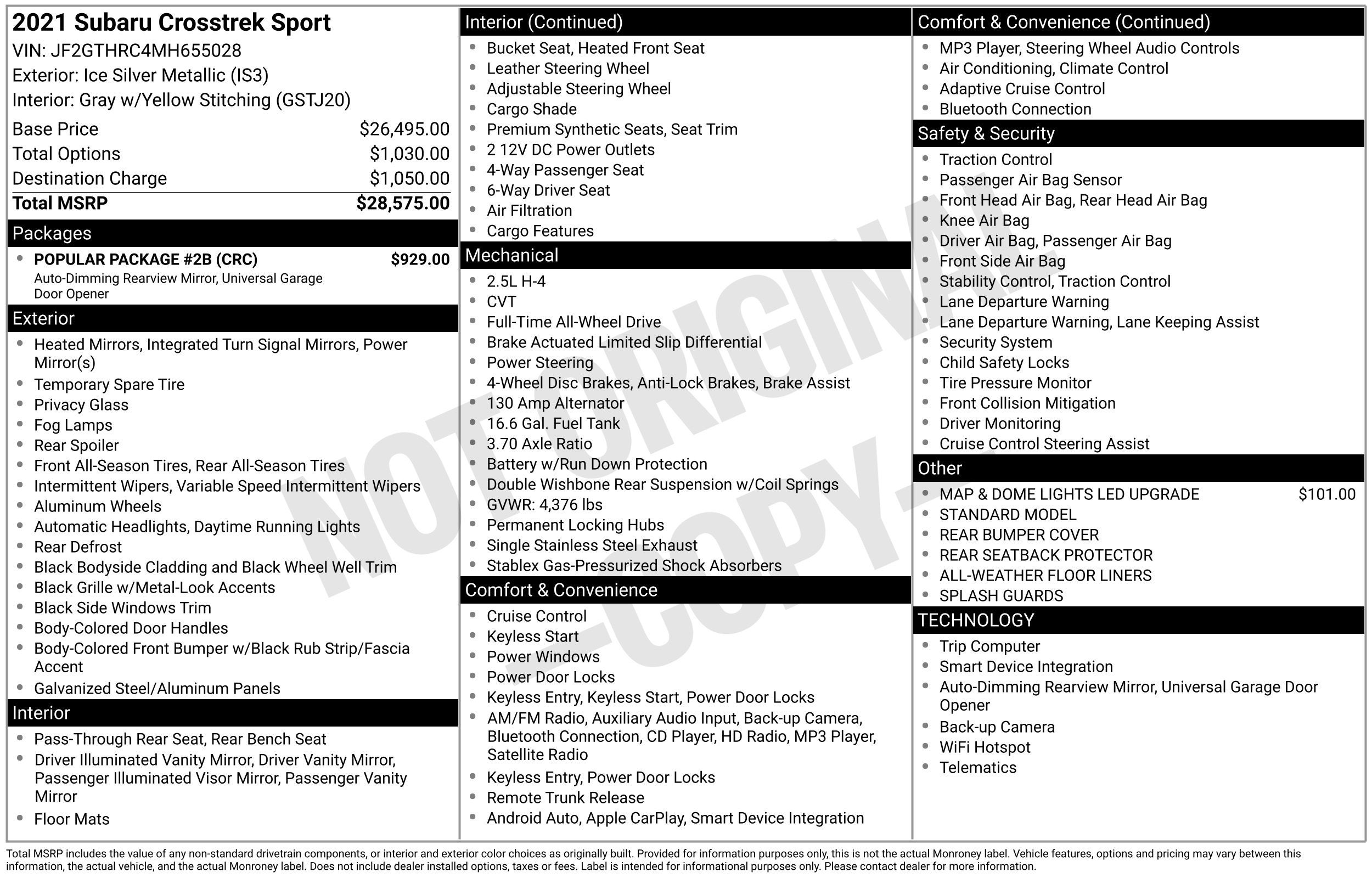 2021 Subaru Crosstrek Sport