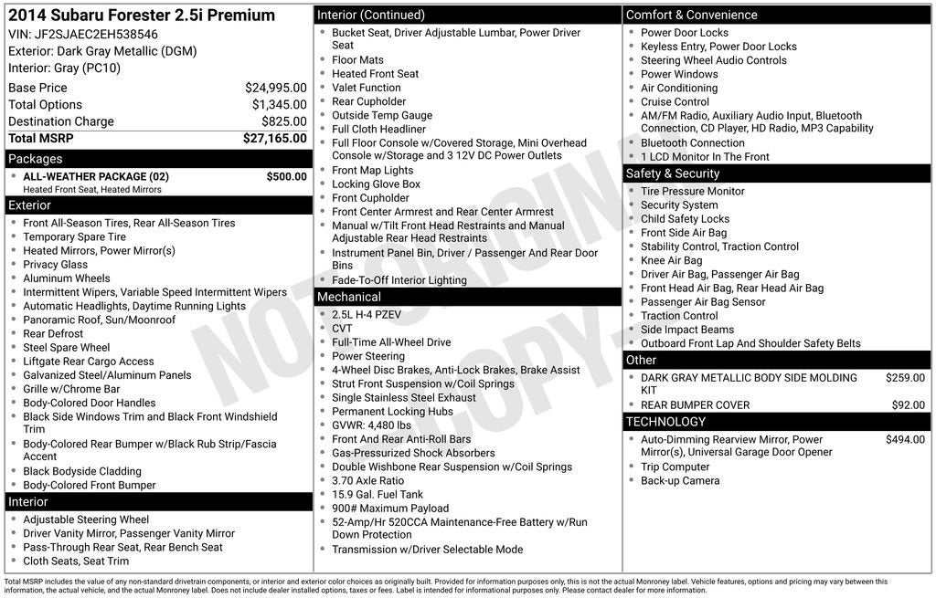 2014 Subaru Forester 2.5i Premium