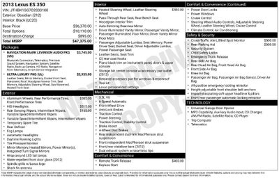 2013 Lexus ES 350 4dr Sdn