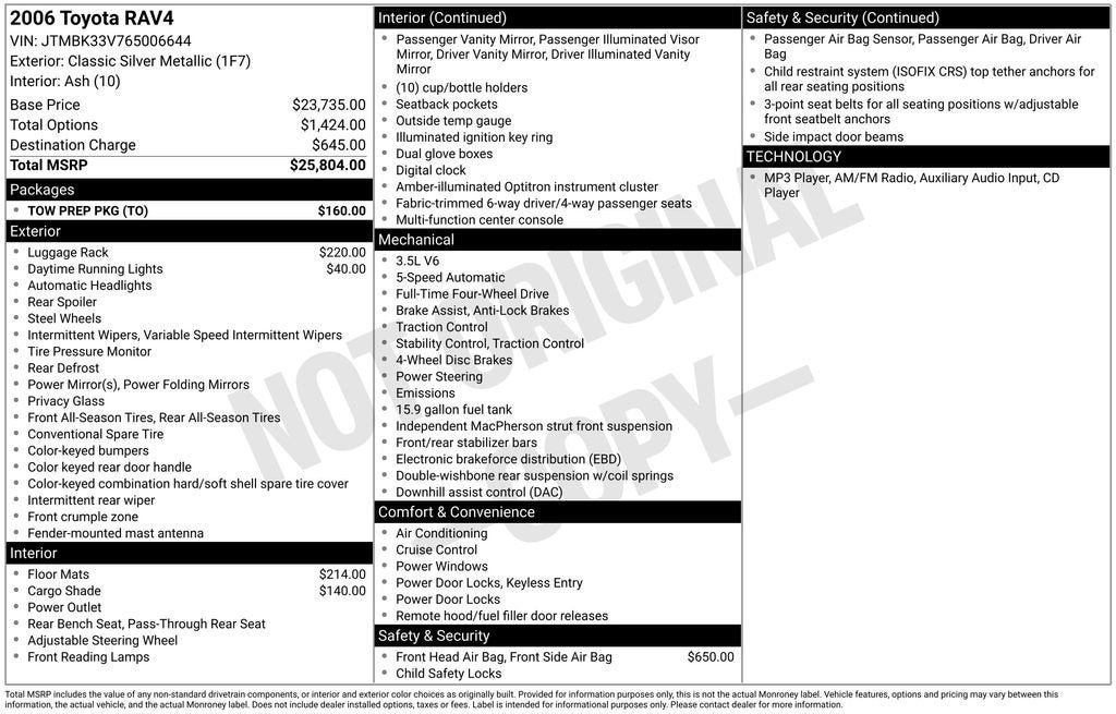 2006 Toyota RAV4 Base