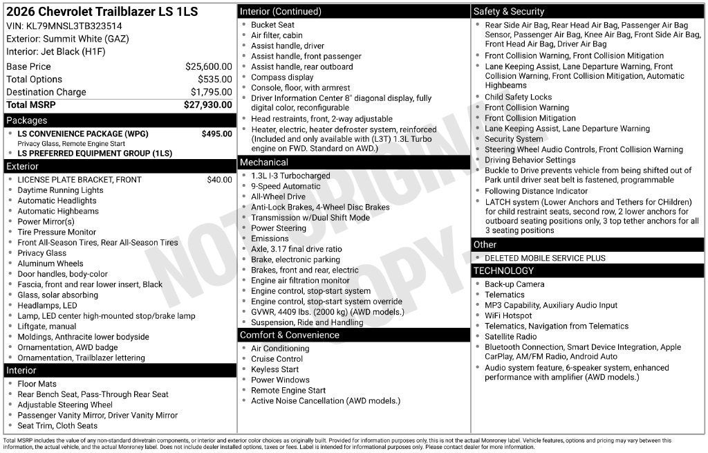 2026 Chevrolet Trailblazer LS