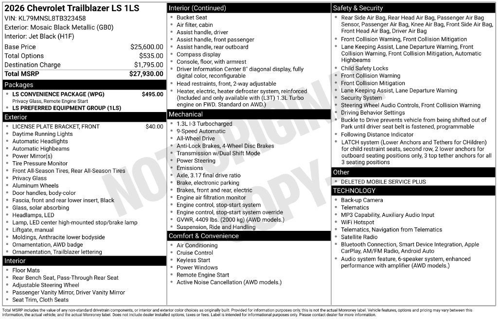 2026 Chevrolet Trailblazer LS