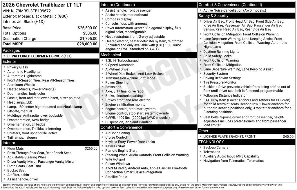 2026 Chevrolet Trailblazer LT