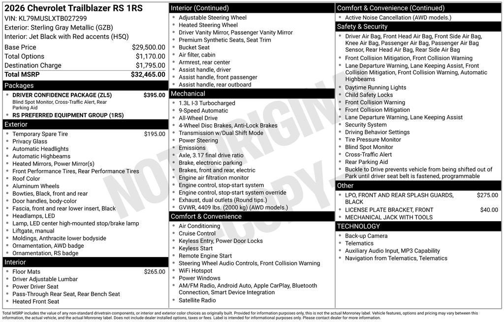 2026 Chevrolet Trailblazer RS