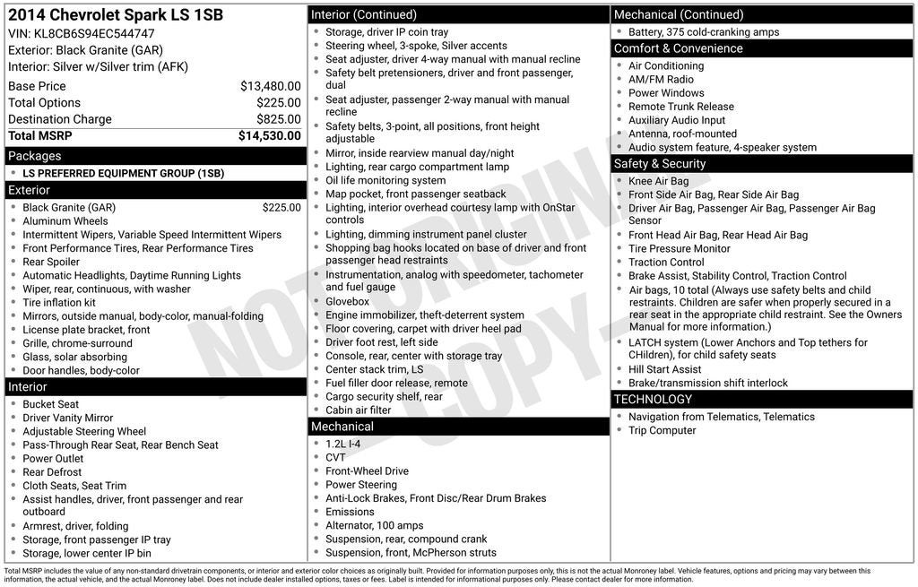 2014 Chevrolet Spark LS