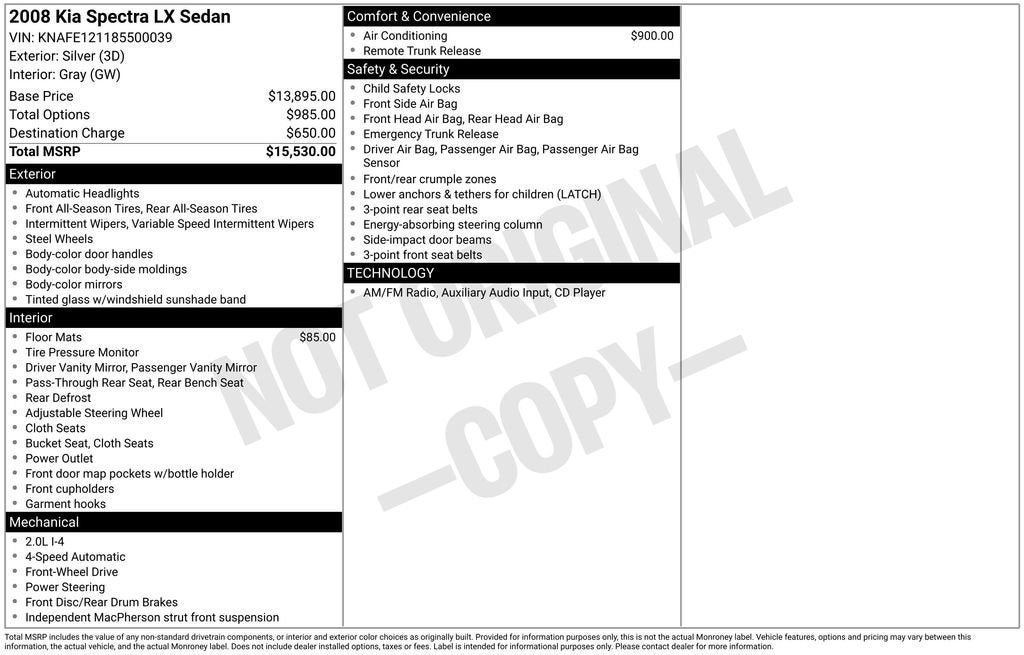 2008 Kia Spectra LX