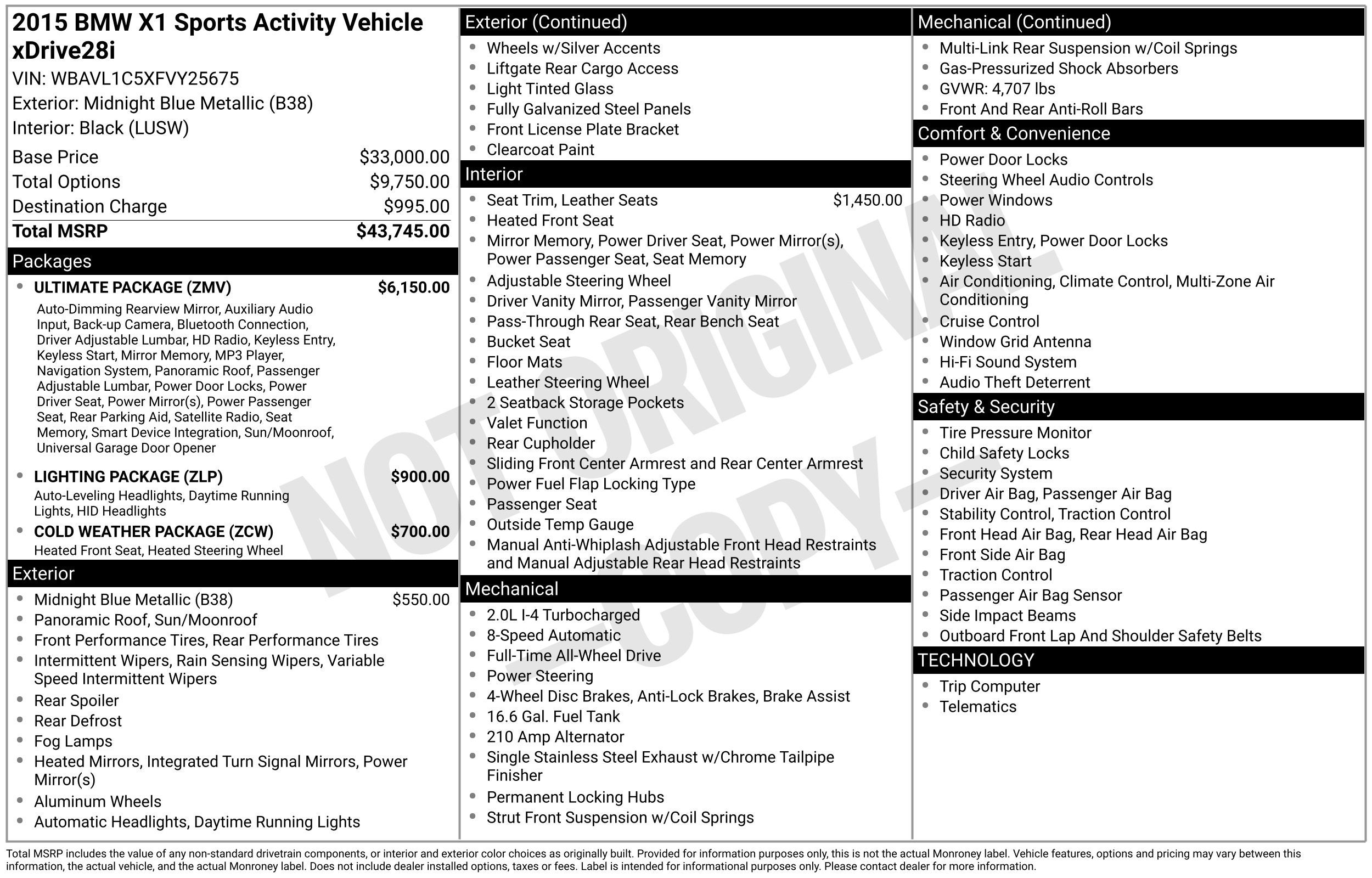 2015 BMW X1 xDrive28i