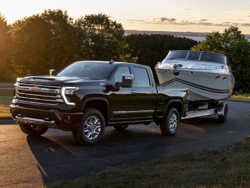 2024 Silverado HD towing a boat